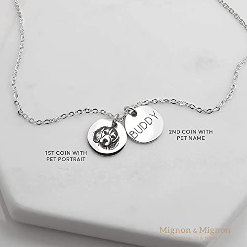 Custom Pet Gifts Cat memorial necklace Custom Pet Jewelry Dog Mom Memorial Jewelry Custom Pet Portrait - CN-AP (Silver)