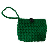 BIBITIME Crochet ID Credit Card Protective Sleeve Purse Mini Coin Changes Wallet (3.9 inches x 2.7 inches, Dark Green)