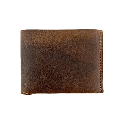 Hide & Drink, Leather Classic Wallet, Holds Up to 6 Cards Plus Flat Bills / Holder / Vintage / Travel / Pocket / Accessories, Handmade Includes 101 Year Warranty (Bourbon Brown)
