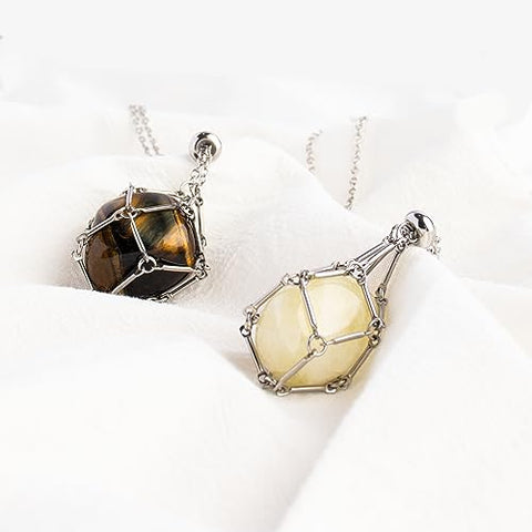 Crystal Necklace, Crystal Cradle Necklace, Interchangeable Crystal Necklace,  Crystal Holder Necklace