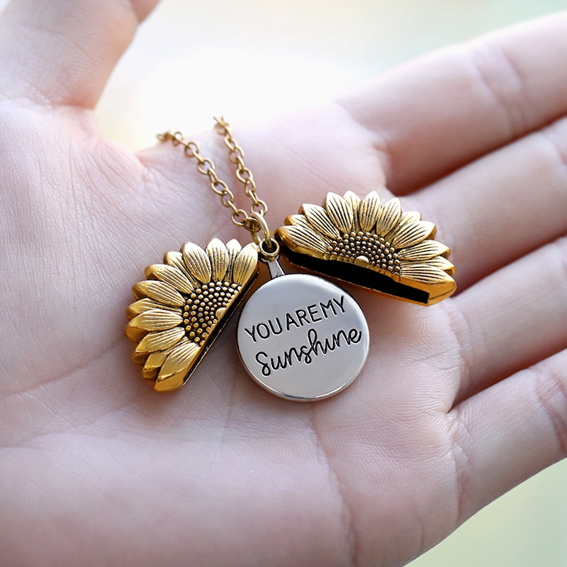 You Are My Sunshine Necklaces Gold Silver Color Sunflower Necklace Pendant Jewelry Birthday Gift For Girlfriend Mom