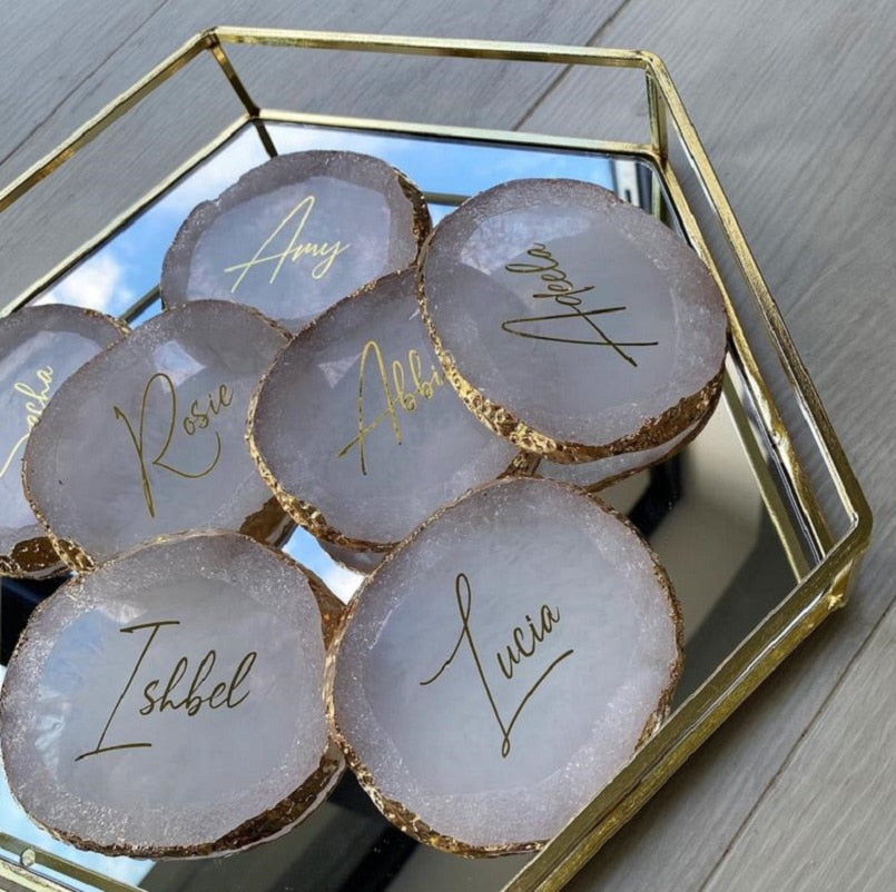 Personalized Agate Coasters Jewelry Plate Custom Plate