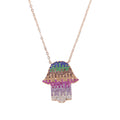 Bohemia cz paved hamsa necklace