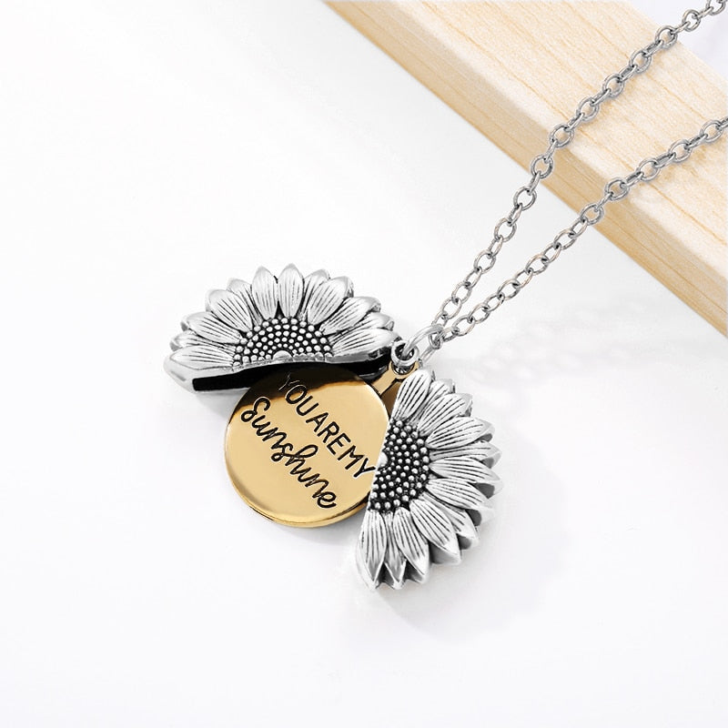 You Are My Sunshine Necklaces Gold Silver Color Sunflower Necklace Pendant Jewelry Birthday Gift For Girlfriend Mom