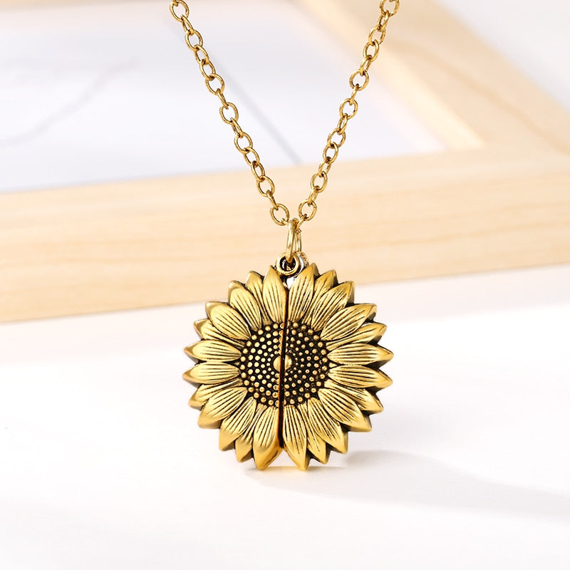 You Are My Sunshine Necklaces Gold Silver Color Sunflower Necklace Pendant Jewelry Birthday Gift For Girlfriend Mom