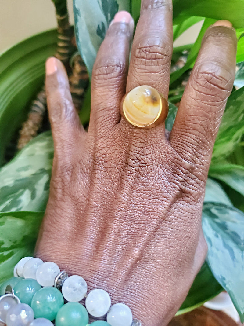 Clear Opal Gold Ring- Vedazzling Accessories