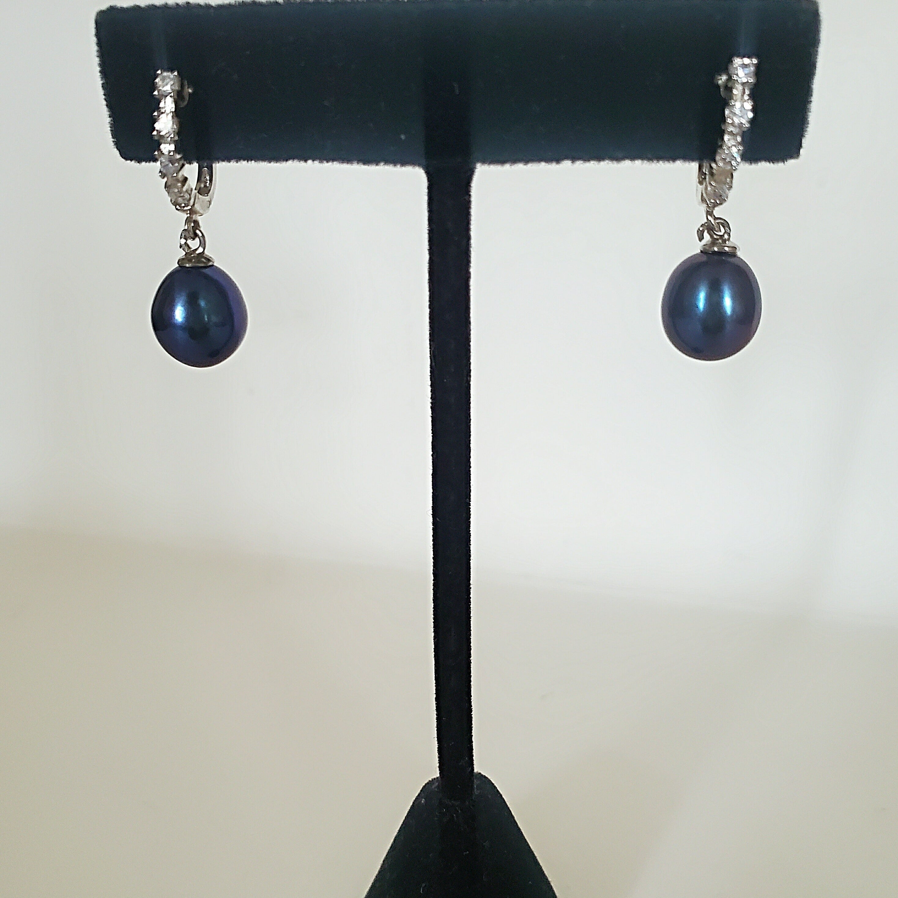 Chiquita Azul Pearl Dazzling Drop Earrings- Vedazzling Accessories