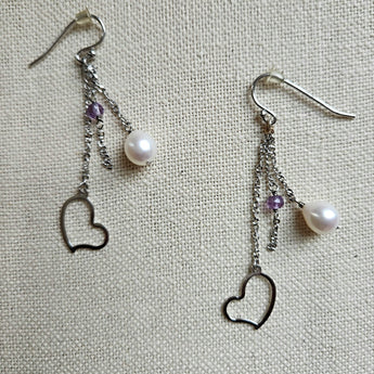 Hearted Pearl Earrings - Jane Gordon-Vedazzling Accessories
